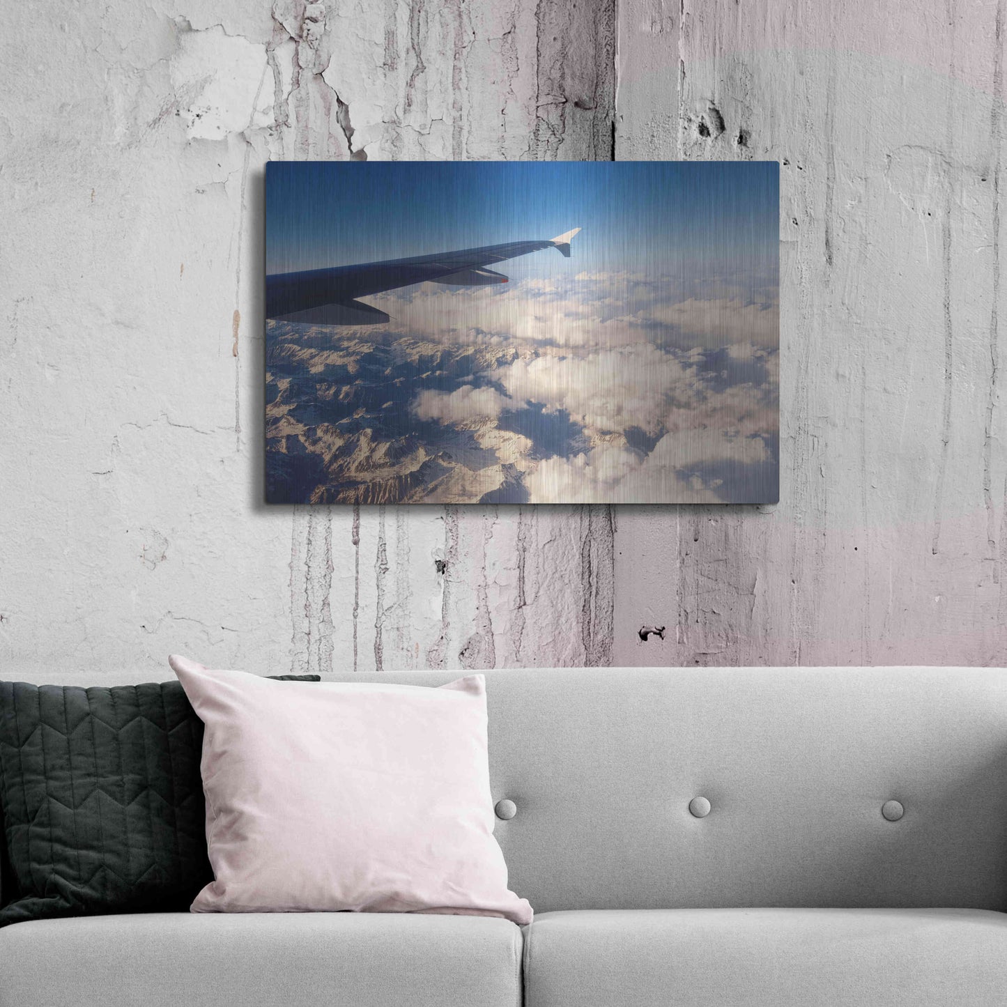 Luxe Metal Art 'Over The Mountains' by Sebastien Lory, Metal Wall Art,36x24