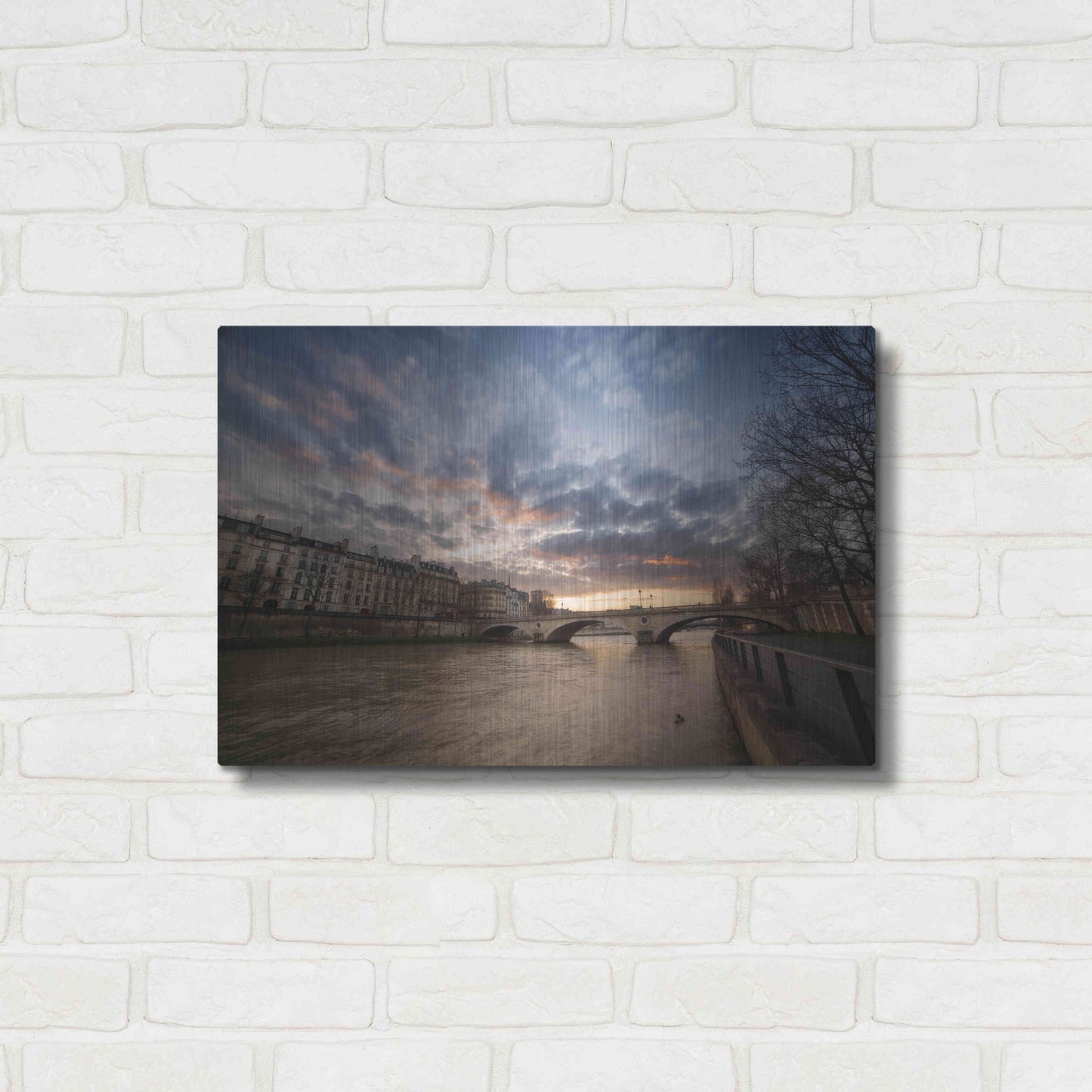 Luxe Metal Art 'Paris, End Of A Day' by Sebastien Lory, Metal Wall Art,24x16