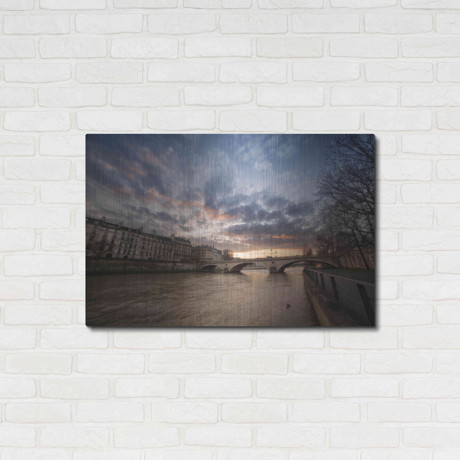 Luxe Metal Art 'Paris, End Of A Day' by Sebastien Lory, Metal Wall Art,36x24