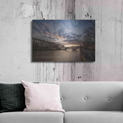 Luxe Metal Art 'Paris, End Of A Day' by Sebastien Lory, Metal Wall Art,36x24