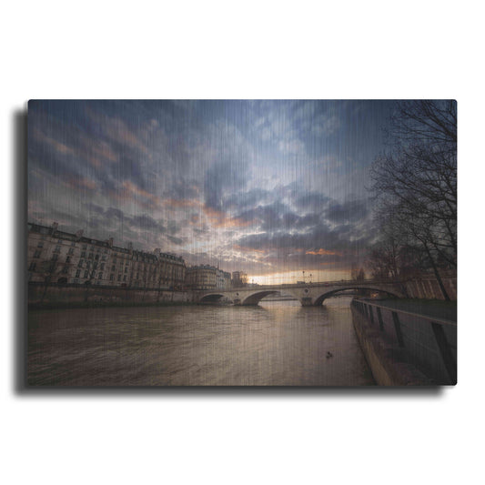 Luxe Metal Art 'Paris, End Of A Day' by Sebastien Lory, Metal Wall Art