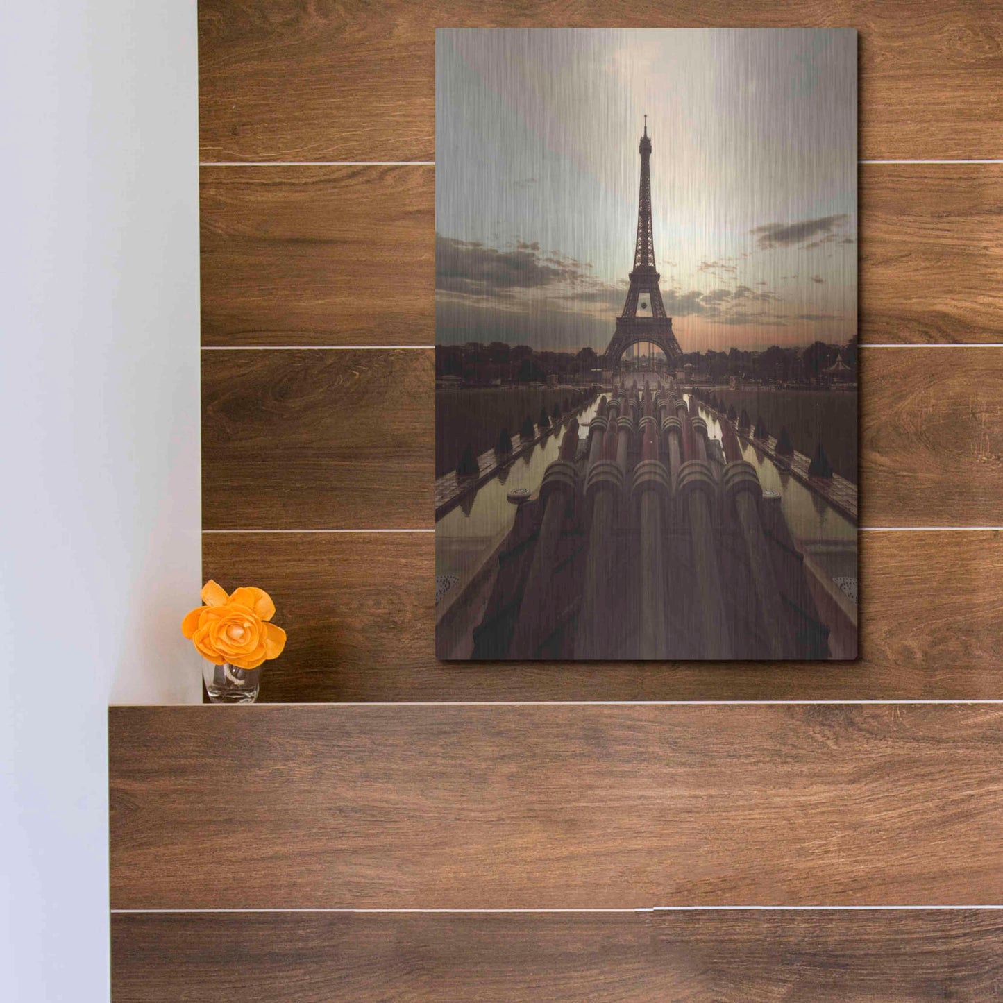 Luxe Metal Art 'Fire Eiffel tOWER' by Sebastien Lory, Metal Wall Art,12x16