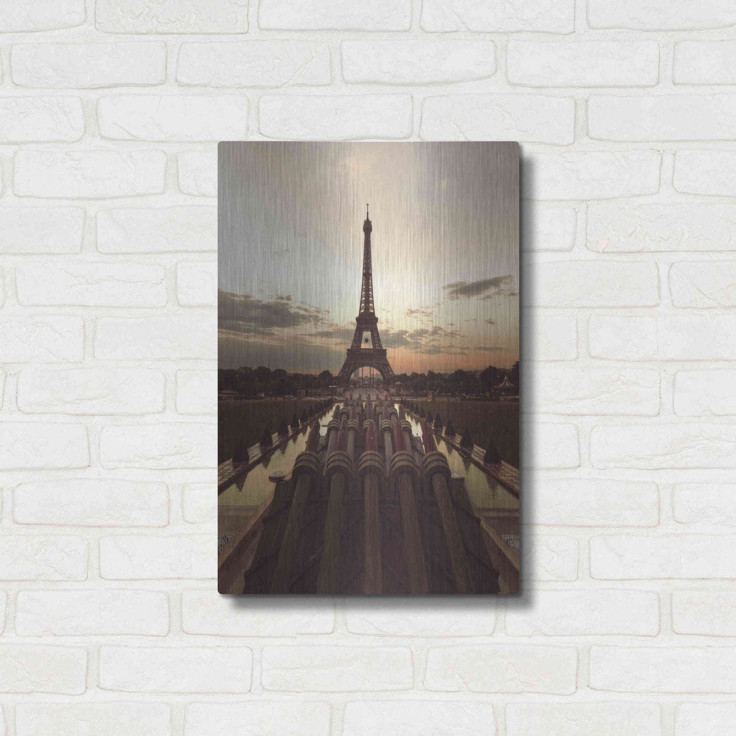 Luxe Metal Art 'Fire Eiffel tOWER' by Sebastien Lory, Metal Wall Art,16x24