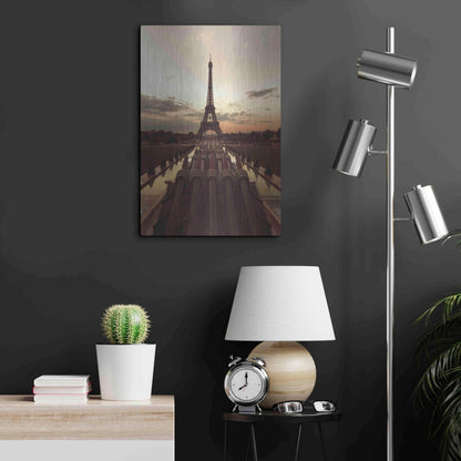 Luxe Metal Art 'Fire Eiffel tOWER' by Sebastien Lory, Metal Wall Art,16x24