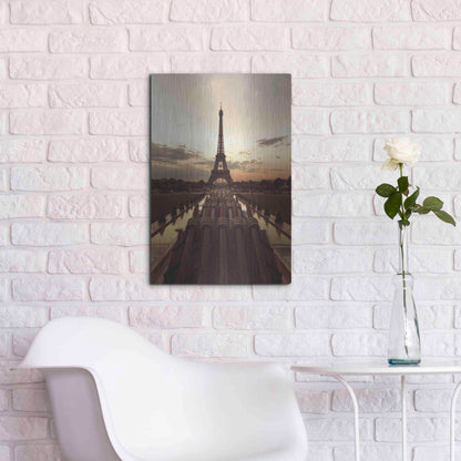 Luxe Metal Art 'Fire Eiffel tOWER' by Sebastien Lory, Metal Wall Art,16x24