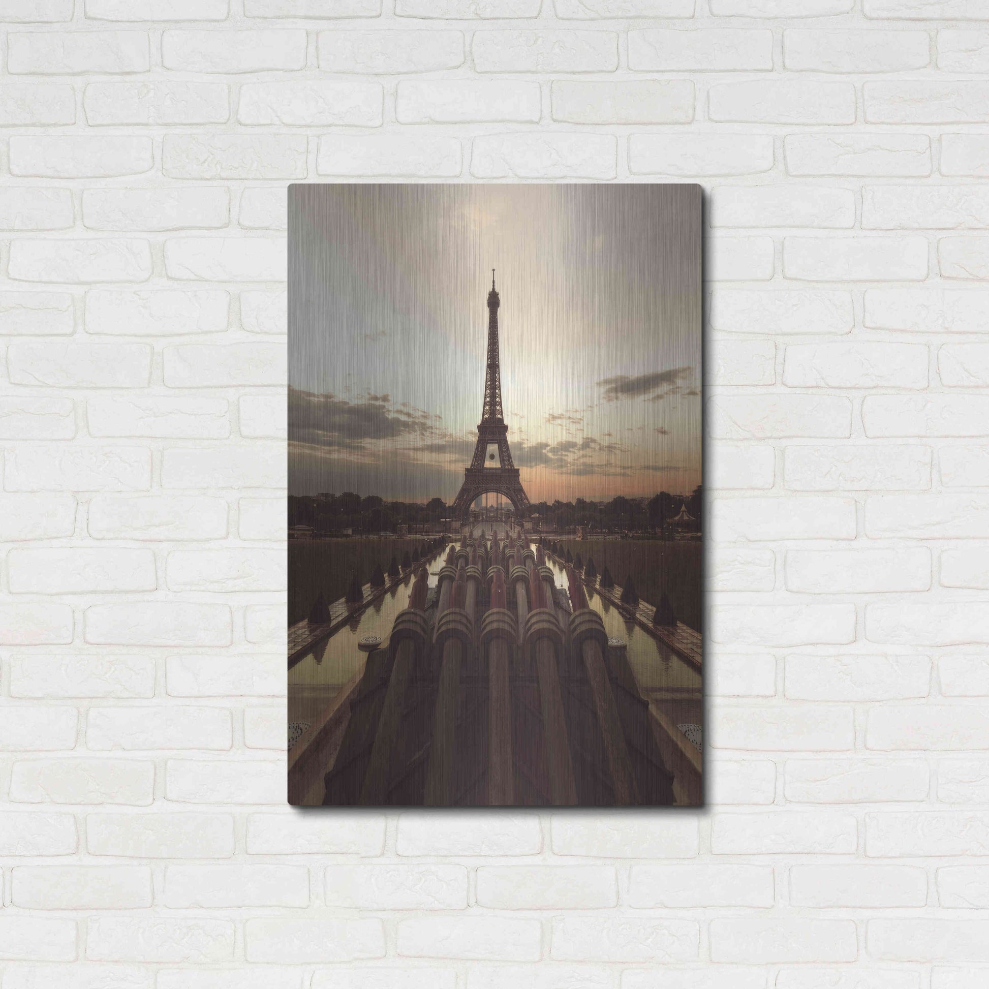 Luxe Metal Art 'Fire Eiffel tOWER' by Sebastien Lory, Metal Wall Art,24x36