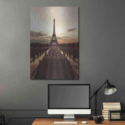 Luxe Metal Art 'Fire Eiffel tOWER' by Sebastien Lory, Metal Wall Art,24x36