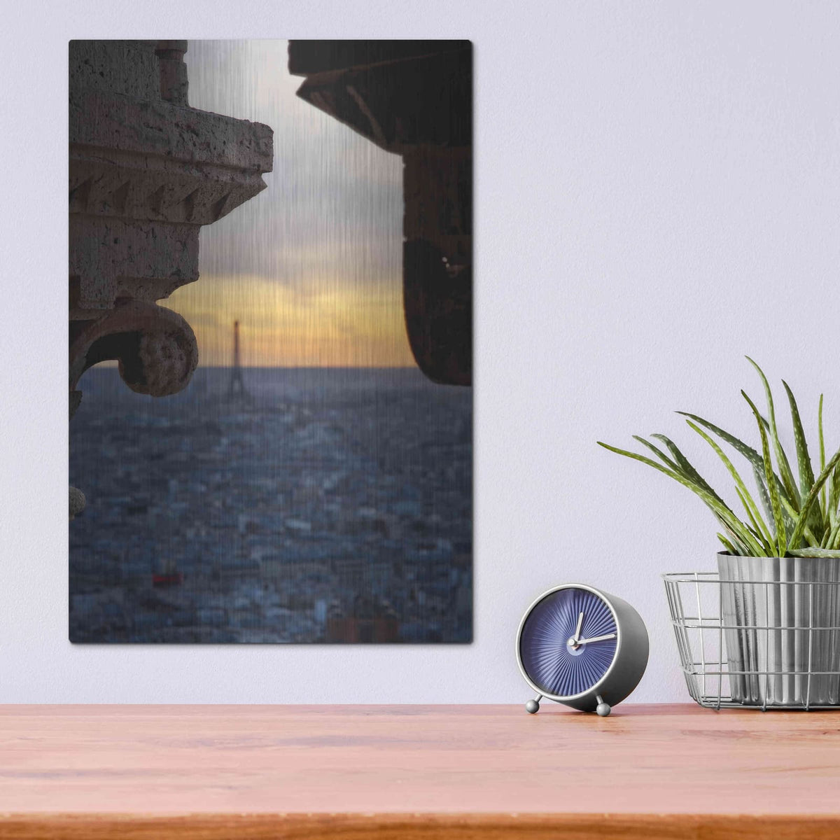 'Distant Eiffel Tower' by Sebastien Lory – Metal Wall Art, 12x16 room view