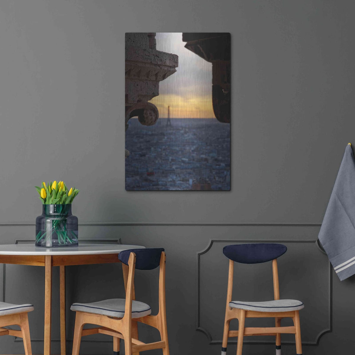 'Distant Eiffel Tower' by Sebastien Lory – Metal Wall Art, 24x36 room view