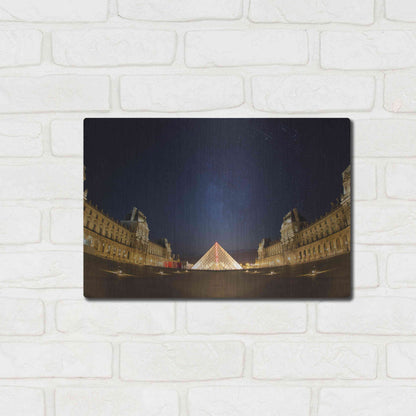 Luxe Metal Art 'Lourve Museum Nights' by Sebastien Lory, Metal Wall Art,16x12