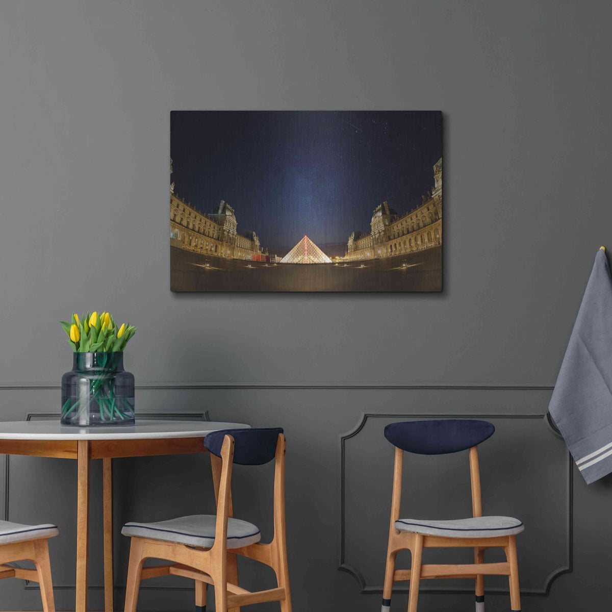 'Lourve Museum Nights' by Sebastien Lory – Metal Wall Art, 36x24 room view