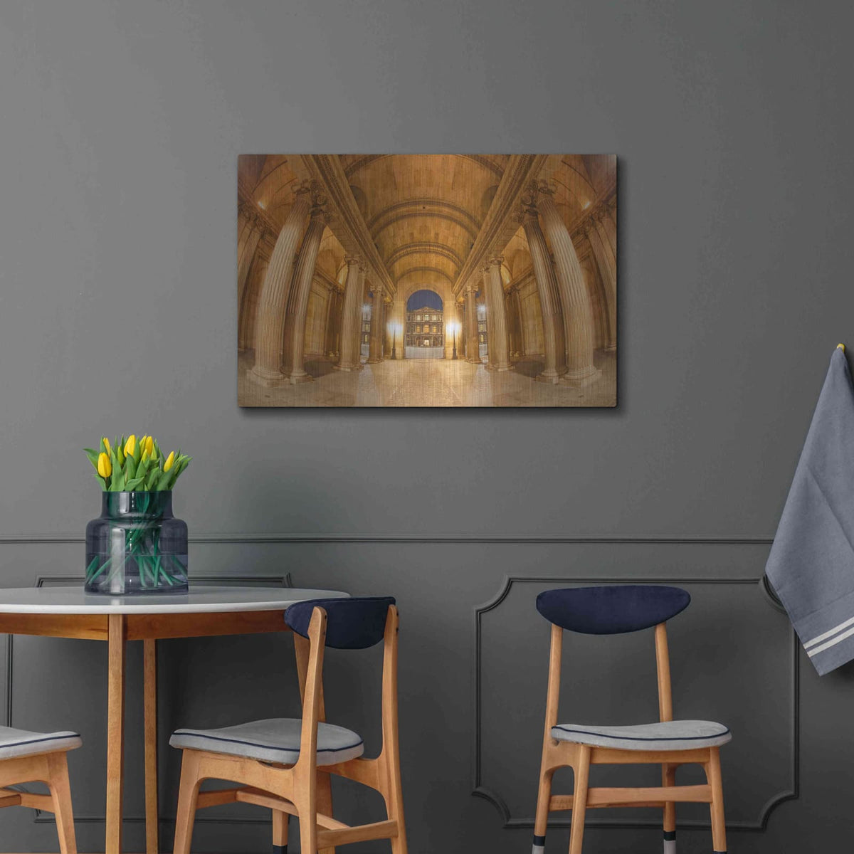 'Golden Columns' by Sebastien Lory – Metal Wall Art, 36x24 room view