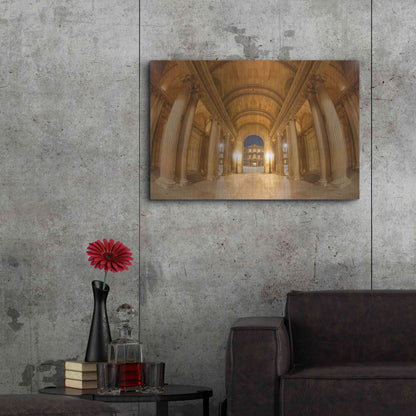 Luxe Metal Art 'Golden Columns' by Sebastien Lory, Metal Wall Art,36x24