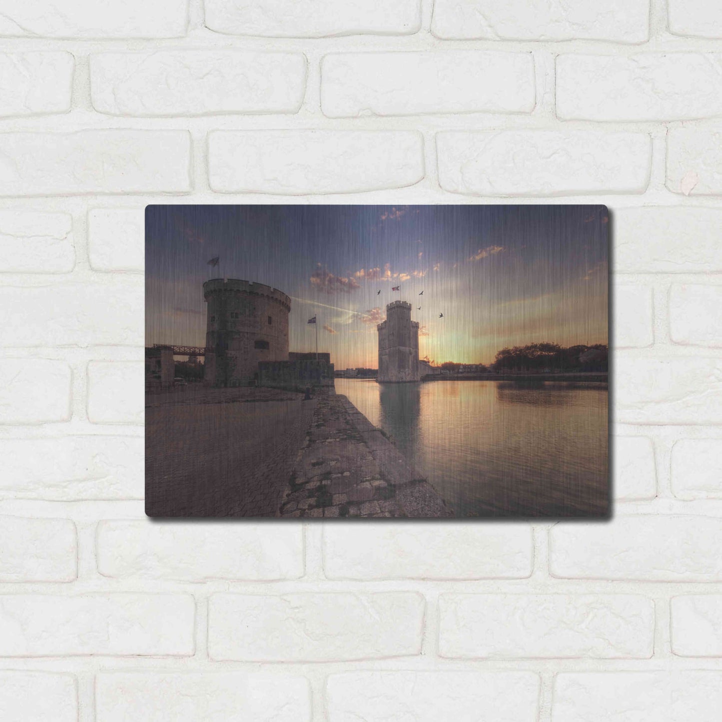 Luxe Metal Art 'Port de la Rochelle' by Sebastien Lory, Metal Wall Art,16x12