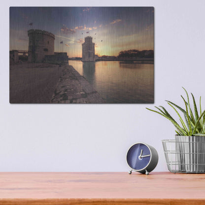 Luxe Metal Art 'Port de la Rochelle' by Sebastien Lory, Metal Wall Art,16x12