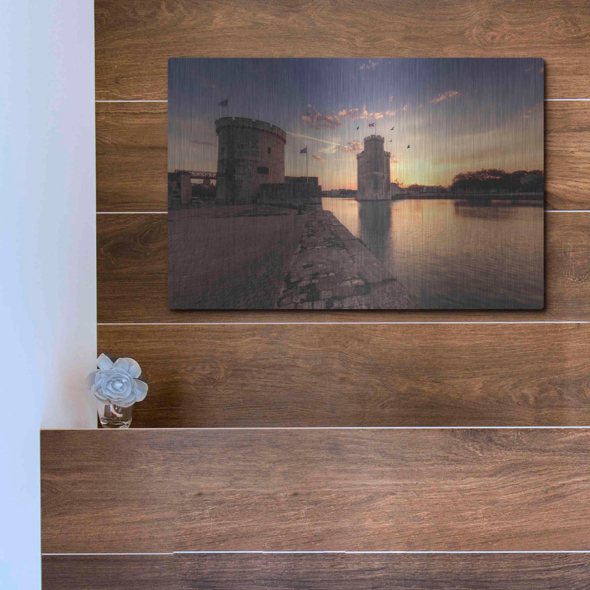 Luxe Metal Art 'Port de la Rochelle' by Sebastien Lory, Metal Wall Art,16x12