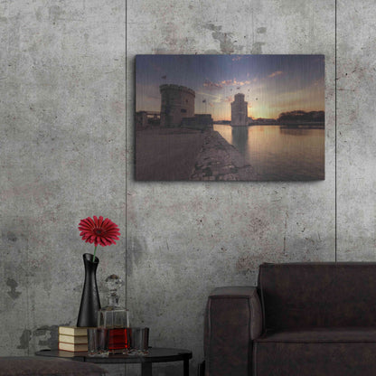 Luxe Metal Art 'Port de la Rochelle' by Sebastien Lory, Metal Wall Art,36x24