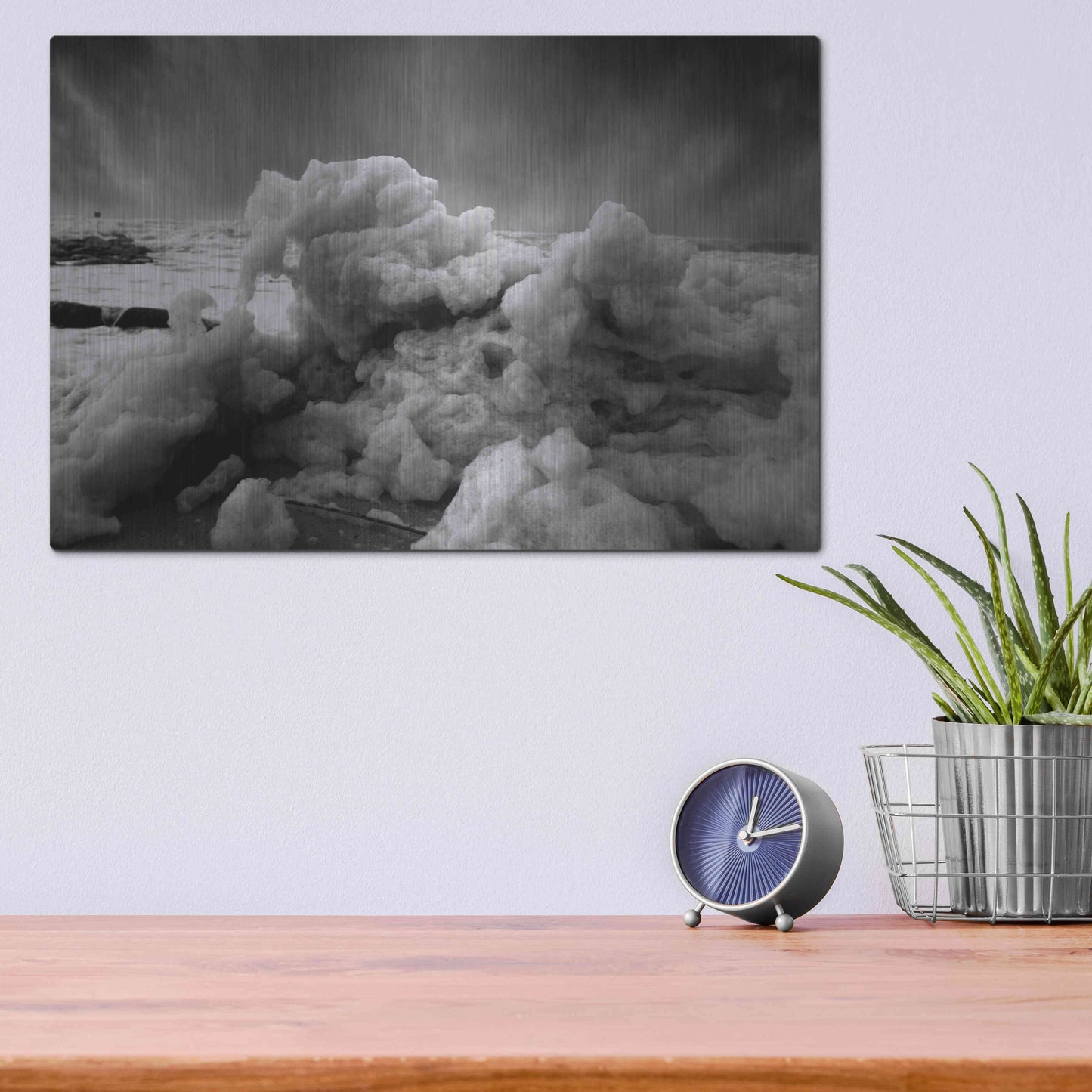 Luxe Metal Art 'Land Clouds' by Sebastien Lory, Metal Wall Art,16x12