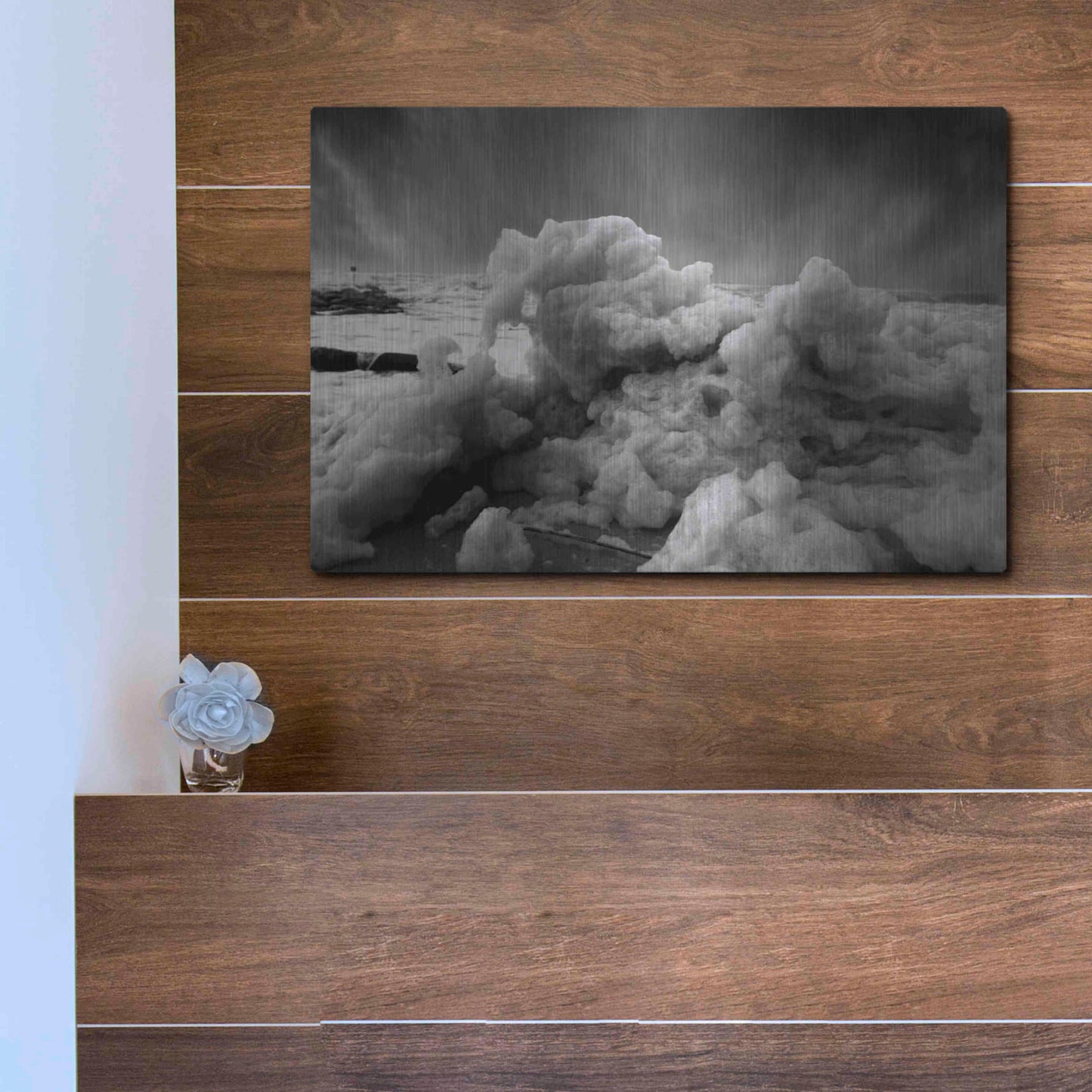 Luxe Metal Art 'Land Clouds' by Sebastien Lory, Metal Wall Art,16x12