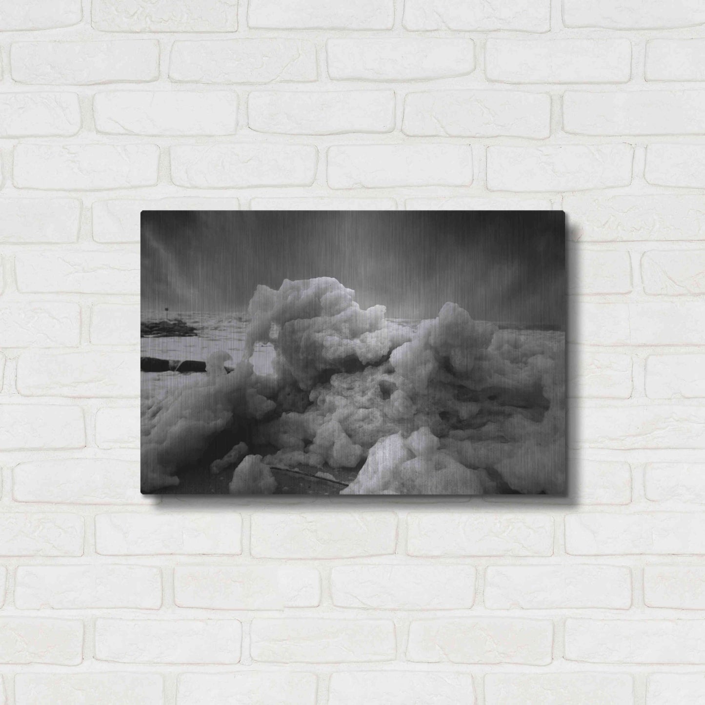 Luxe Metal Art 'Land Clouds' by Sebastien Lory, Metal Wall Art,24x16