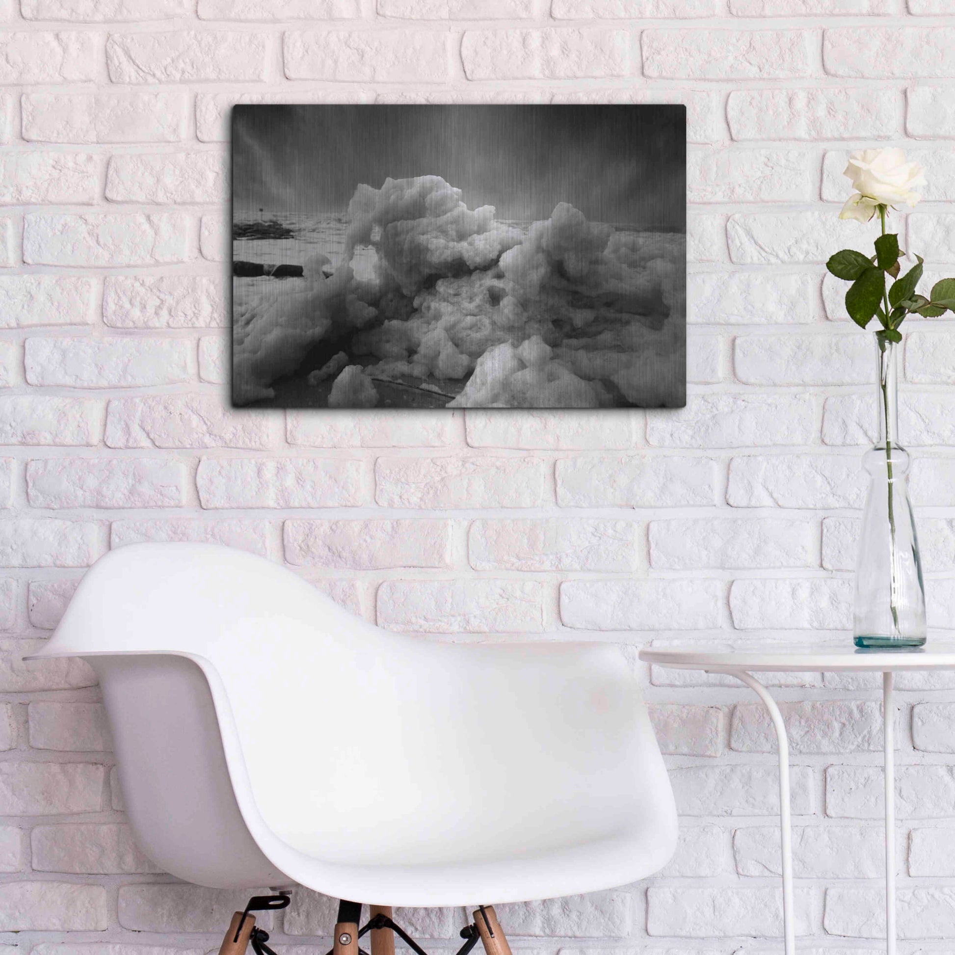 Luxe Metal Art 'Land Clouds' by Sebastien Lory, Metal Wall Art,24x16