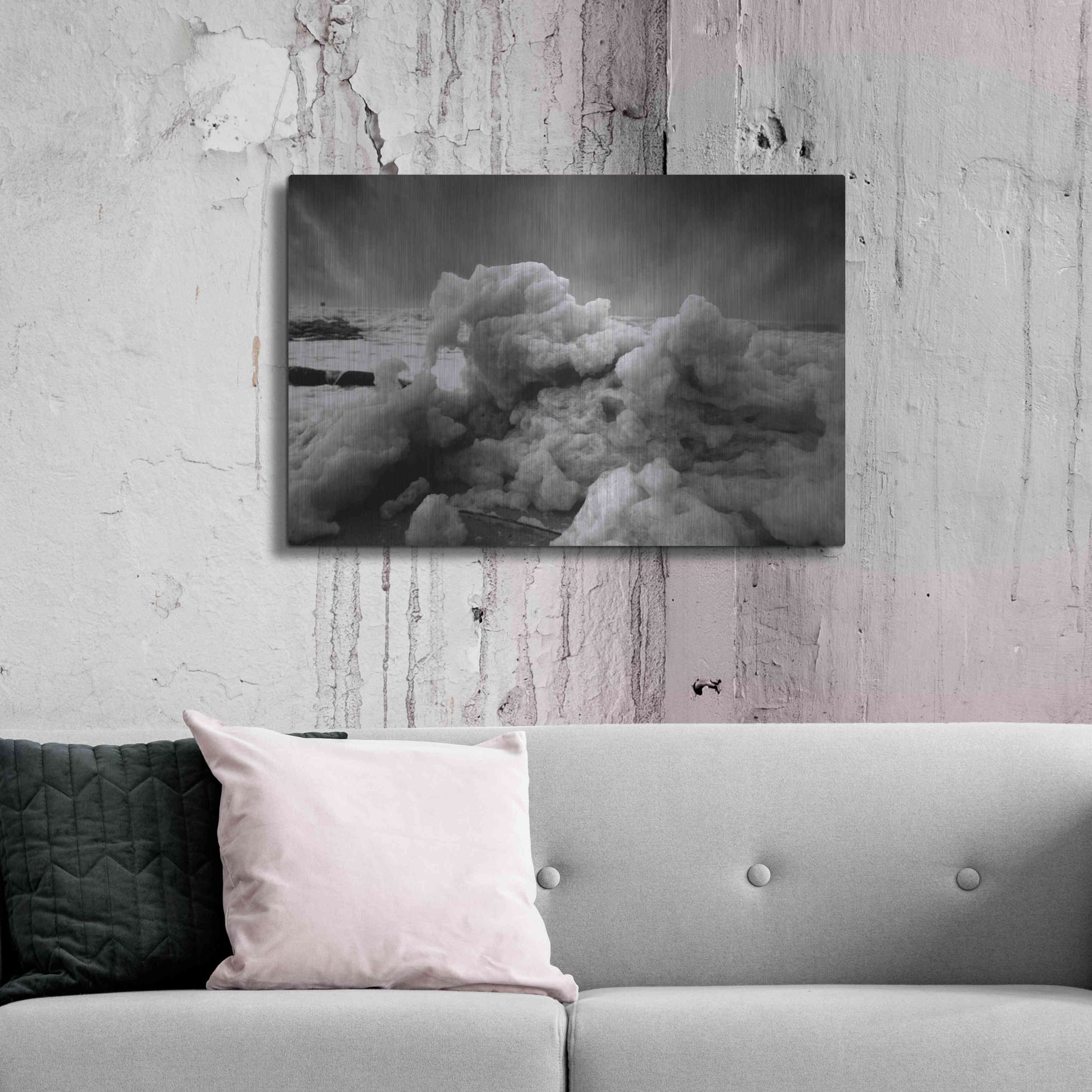 Luxe Metal Art 'Land Clouds' by Sebastien Lory, Metal Wall Art,36x24