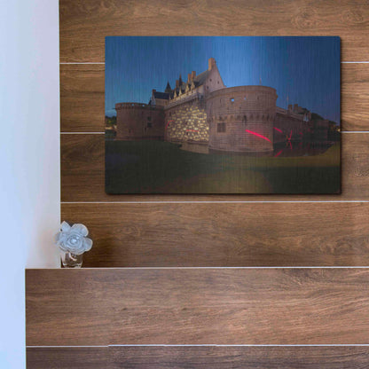 Luxe Metal Art 'Behind the Castle' by Sebastien Lory, Metal Wall Art,16x12