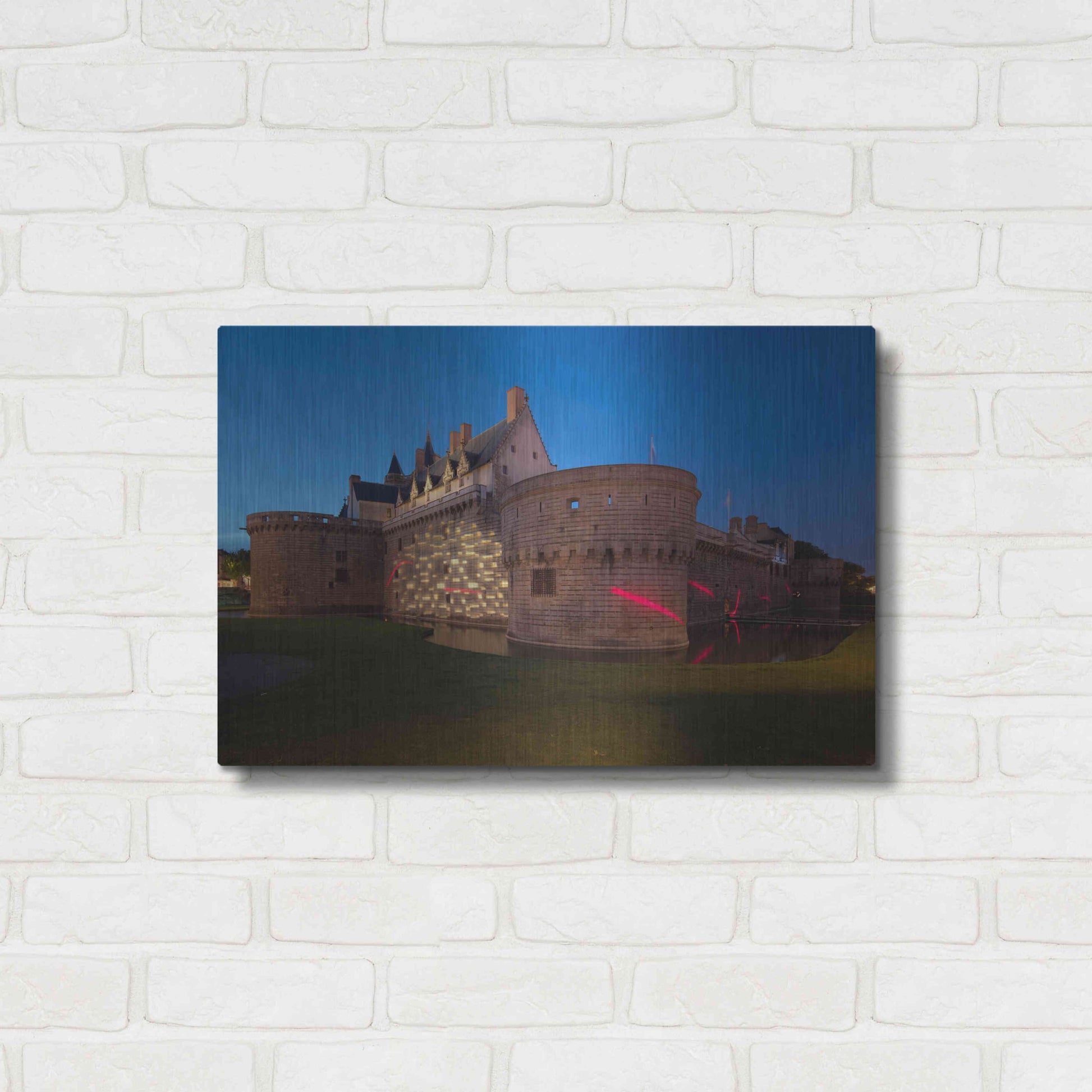 Luxe Metal Art 'Behind the Castle' by Sebastien Lory, Metal Wall Art,24x16