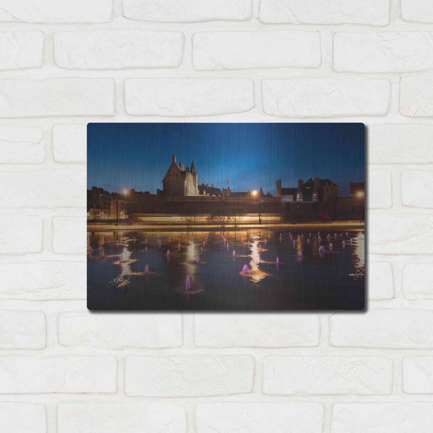 Luxe Metal Art 'Castle Reflections' by Sebastien Lory, Metal Wall Art,16x12