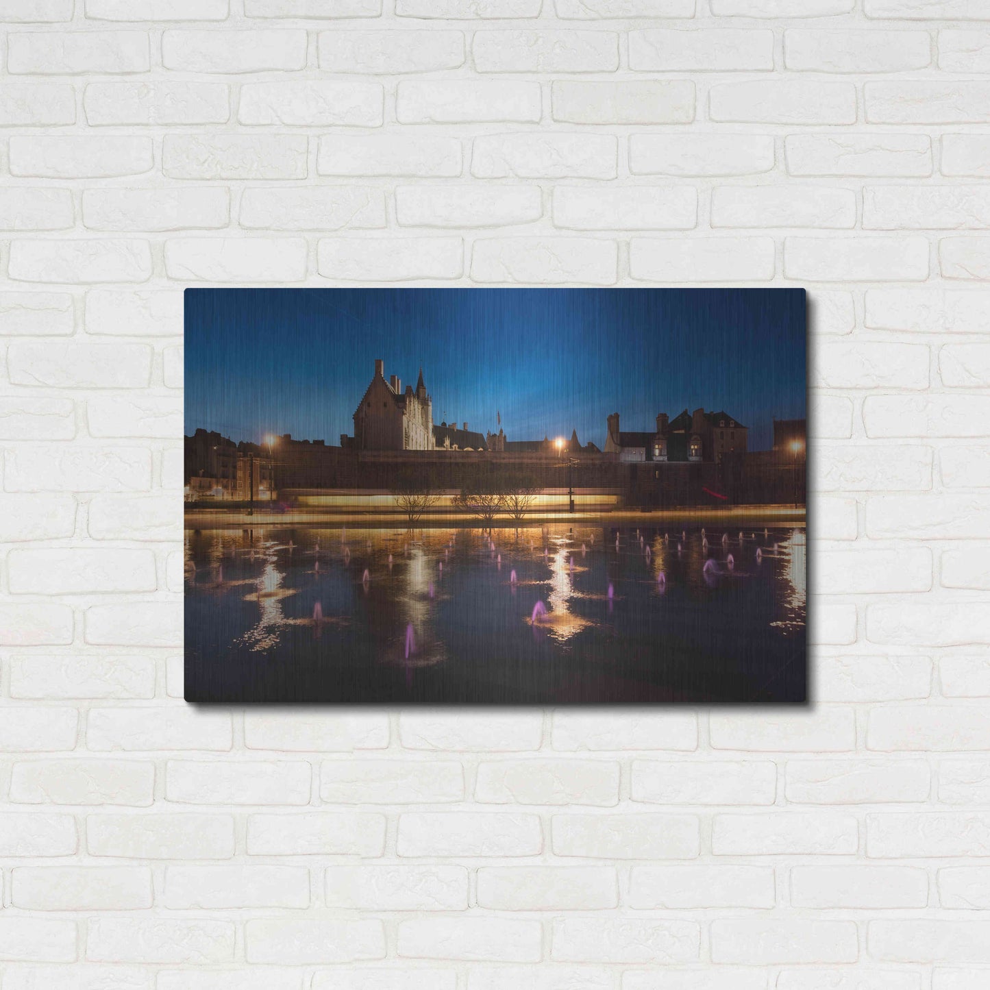 Luxe Metal Art 'Castle Reflections' by Sebastien Lory, Metal Wall Art,36x24