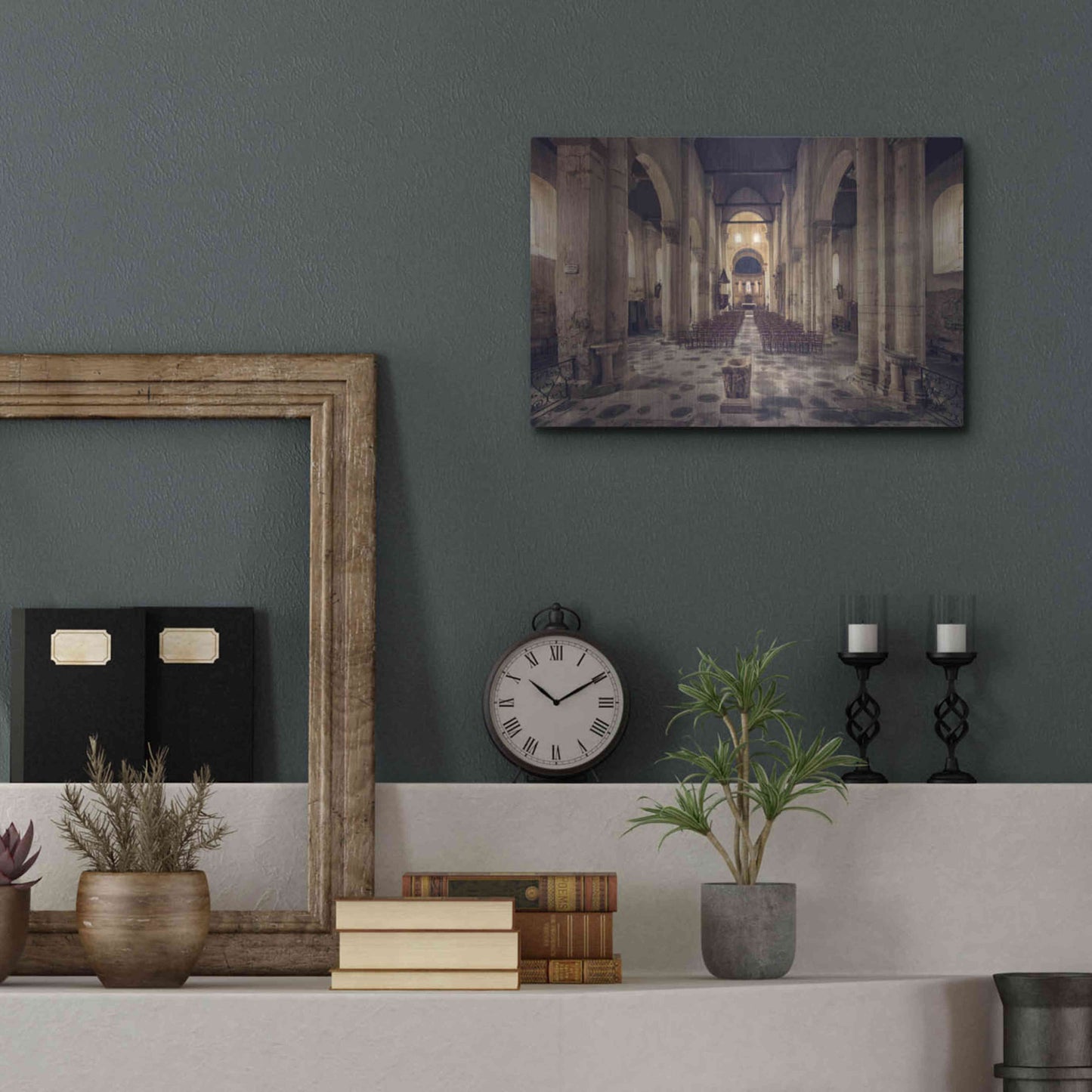 Luxe Metal Art 'Inside the Church' by Sebastien Lory, Metal Wall Art,16x12