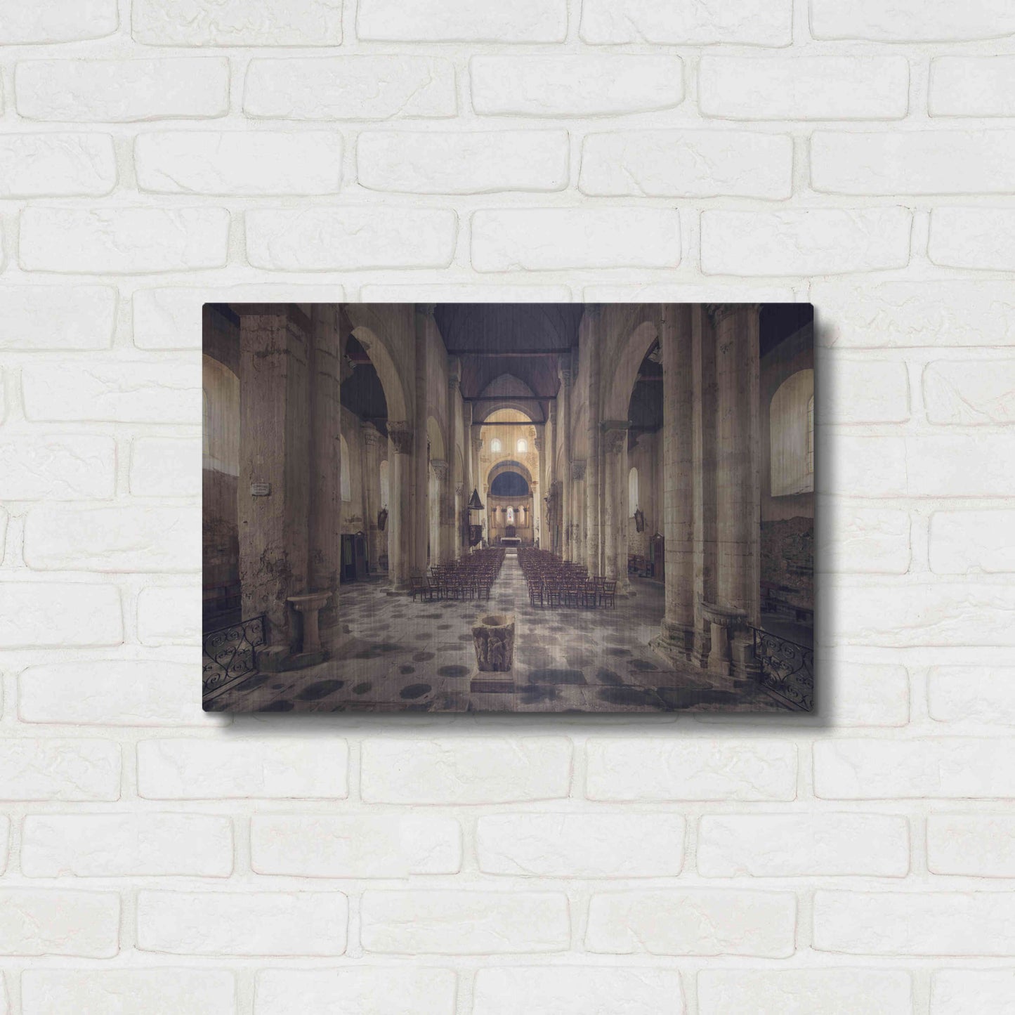 Luxe Metal Art 'Inside the Church' by Sebastien Lory, Metal Wall Art,24x16