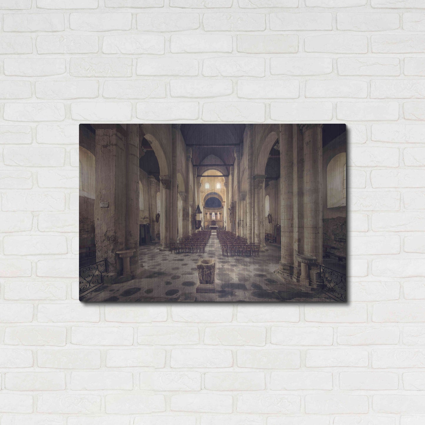 Luxe Metal Art 'Inside the Church' by Sebastien Lory, Metal Wall Art,36x24