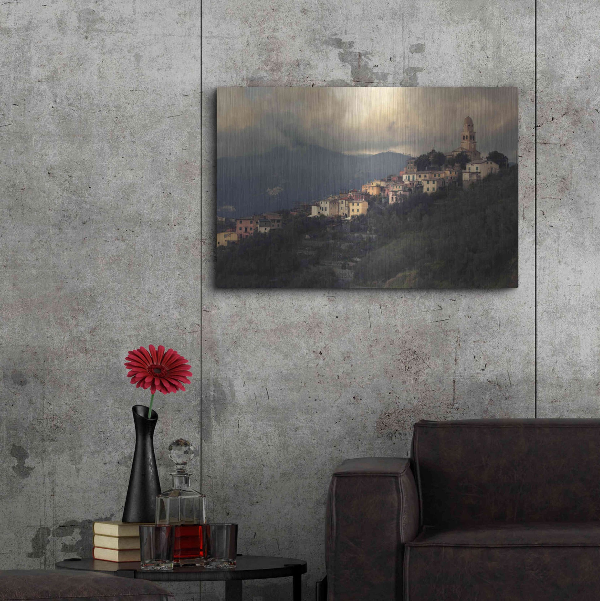 Luxe Metal Art 'Church' by Sebastien Lory, Metal Wall Art,36x24