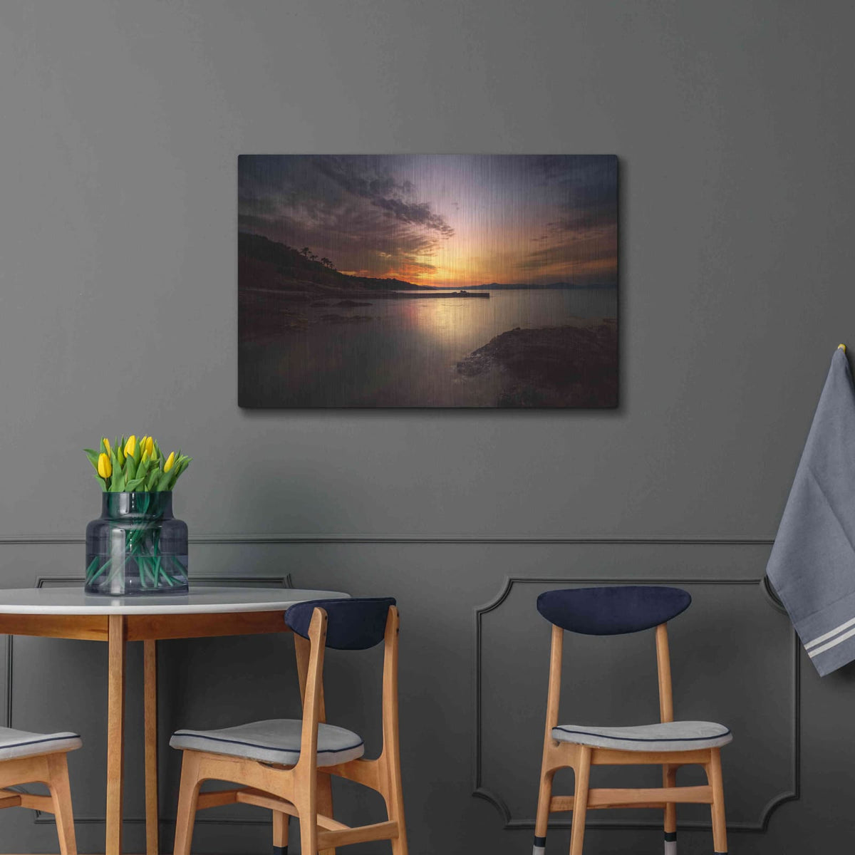 'Fiery Sunset' by Sebastien Lory – Metal Wall Art, 36x24 room view