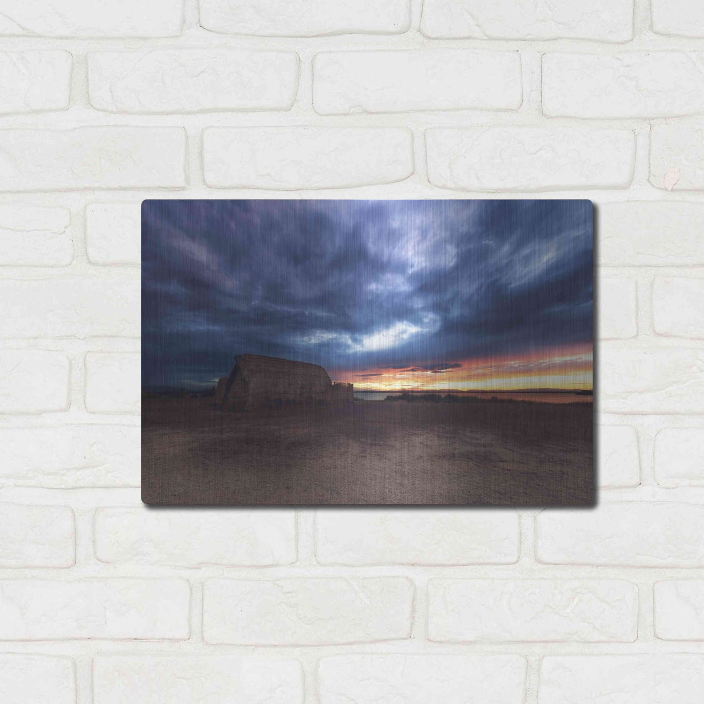 Luxe Metal Art 'Stormy Sky' by Sebastien Lory, Metal Wall Art,16x12