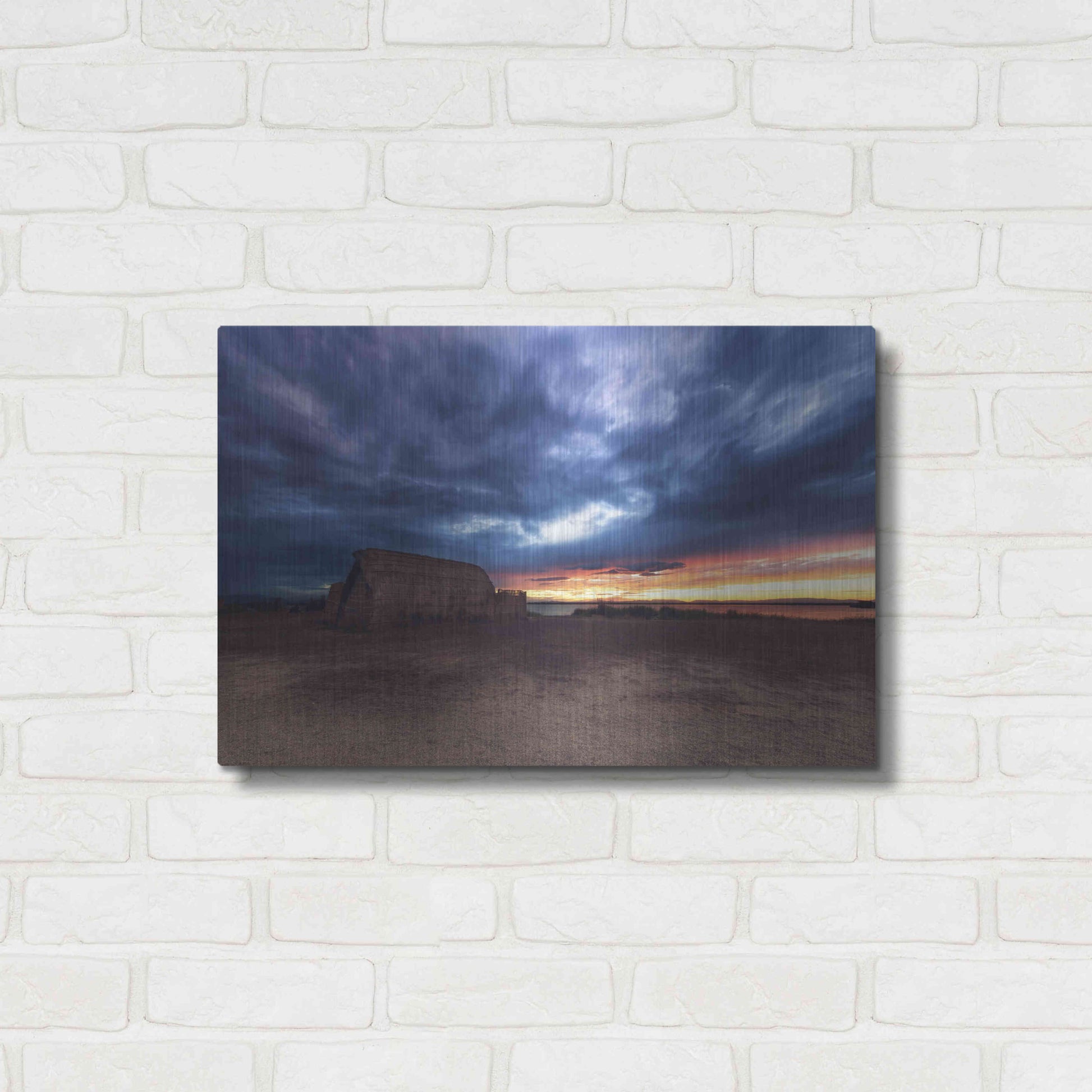 Luxe Metal Art 'Stormy Sky' by Sebastien Lory, Metal Wall Art,24x16