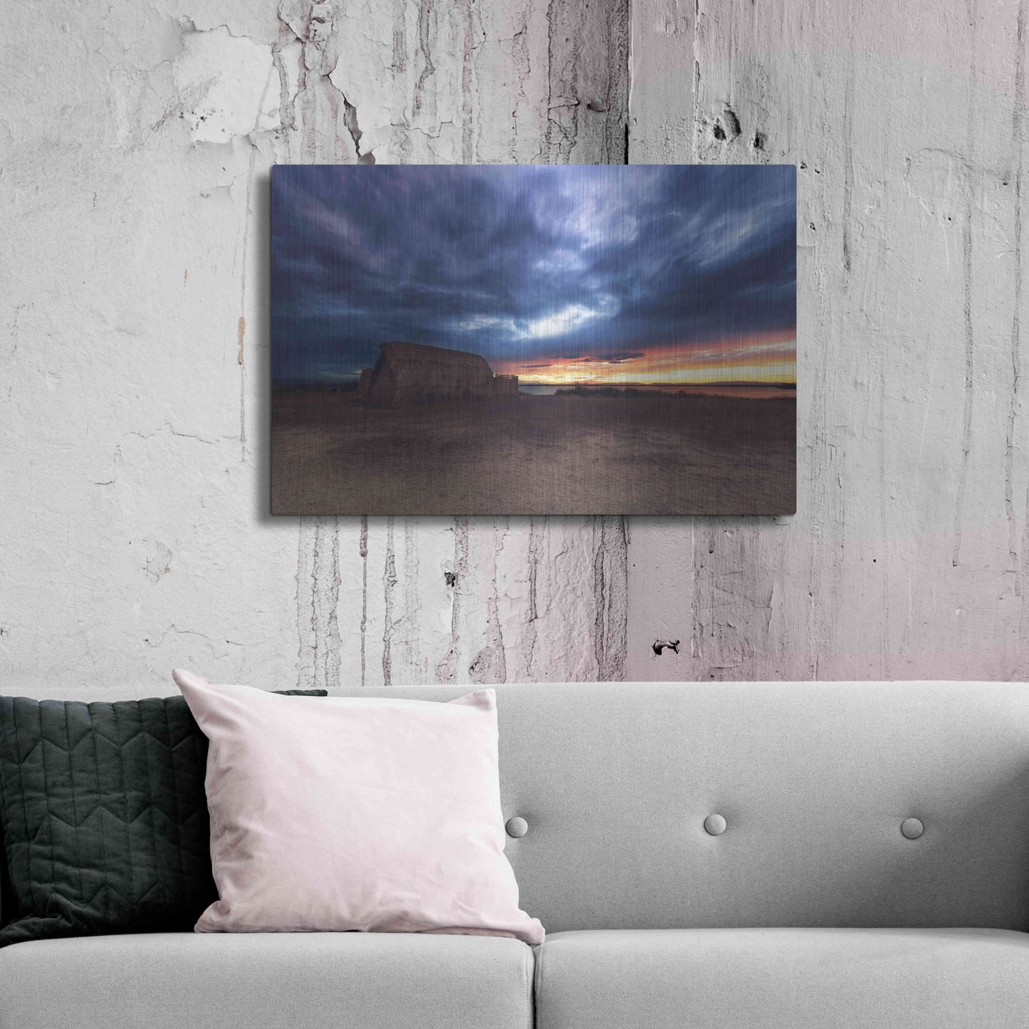 Luxe Metal Art 'Stormy Sky' by Sebastien Lory, Metal Wall Art,36x24