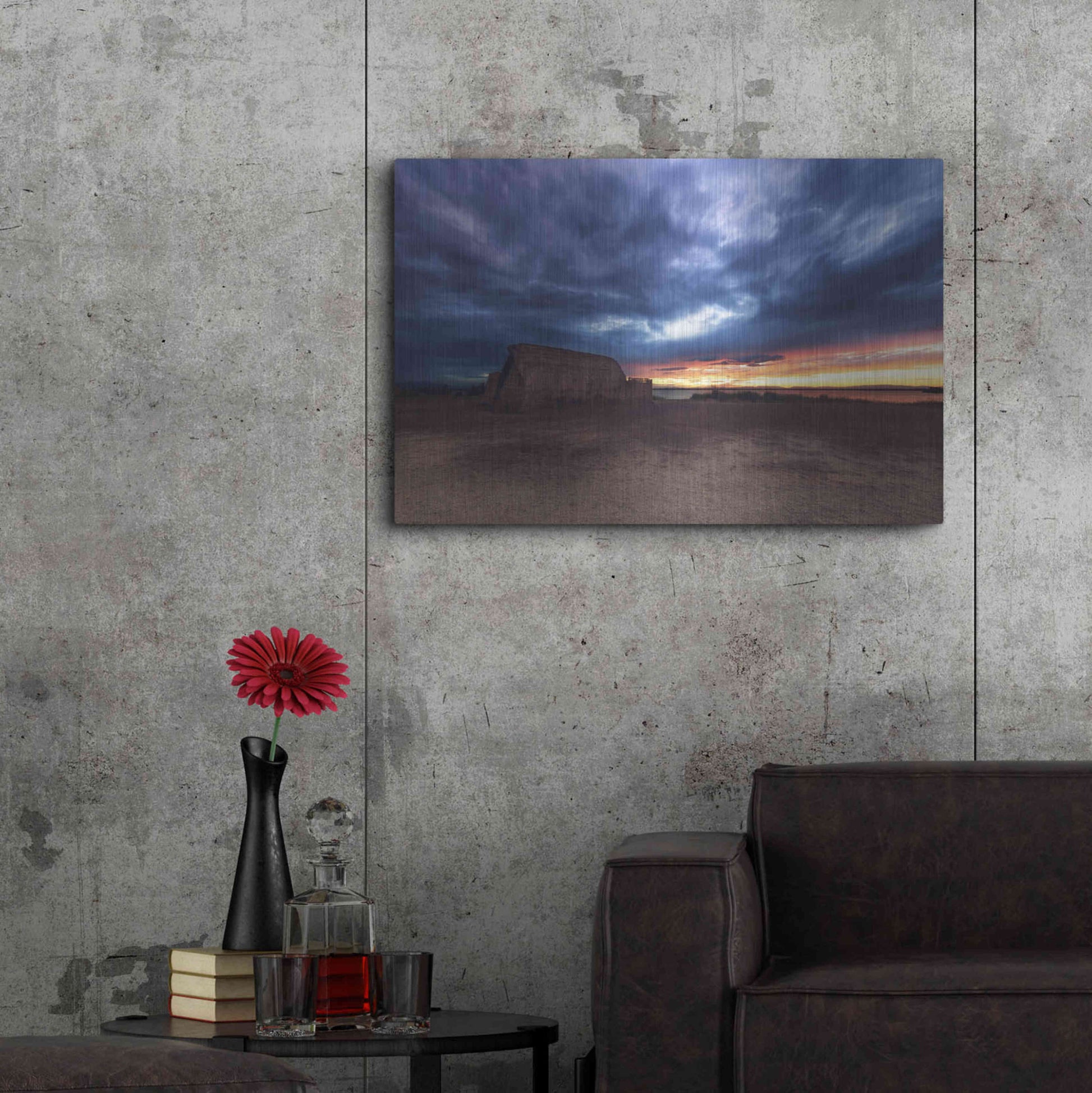 Luxe Metal Art 'Stormy Sky' by Sebastien Lory, Metal Wall Art,36x24