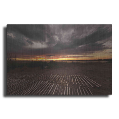 Luxe Metal Art 'Stormy Sunset' by Sebastien Lory, Metal Wall Art