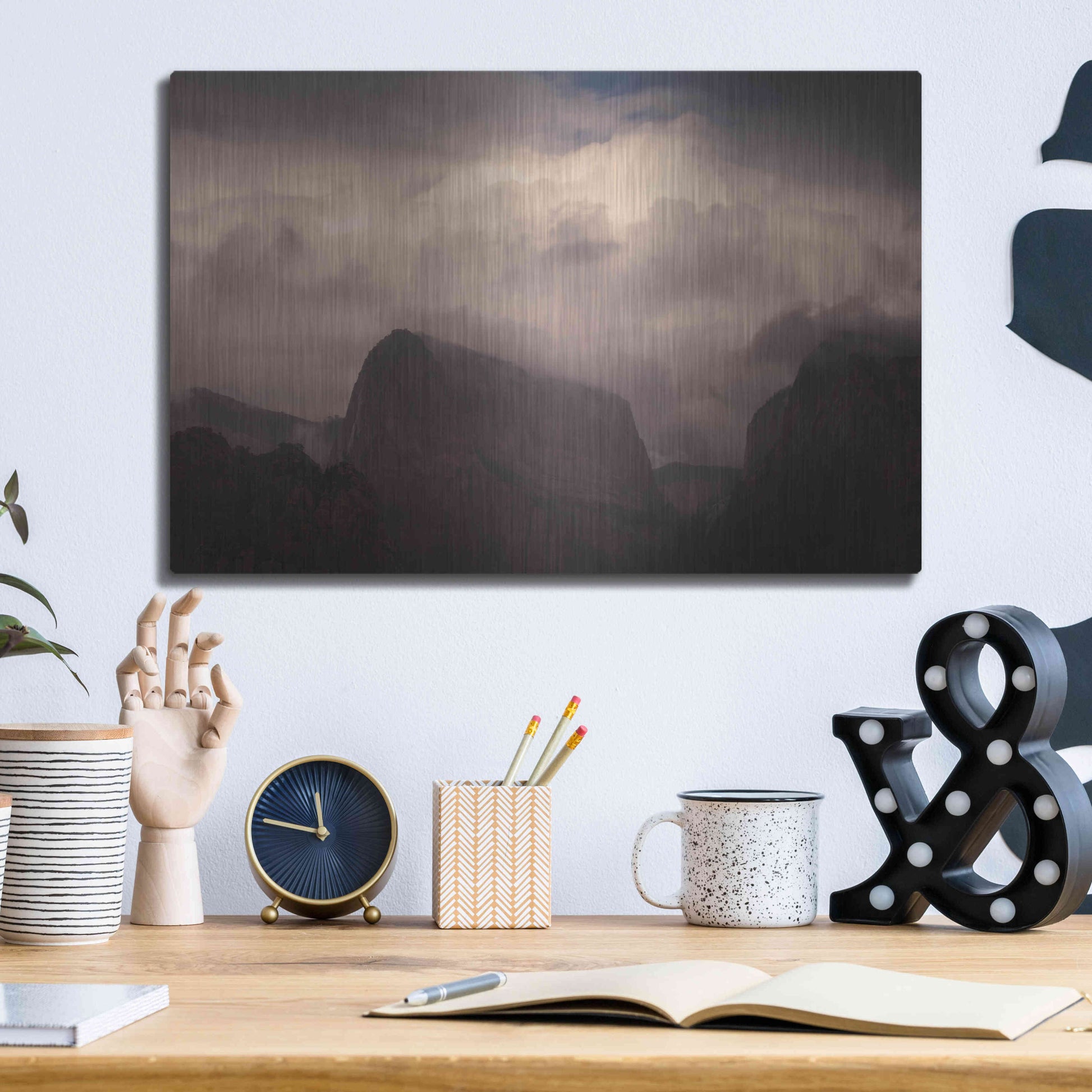 Luxe Metal Art 'In Clouds' by Sebastien Lory, Metal Wall Art,16x12