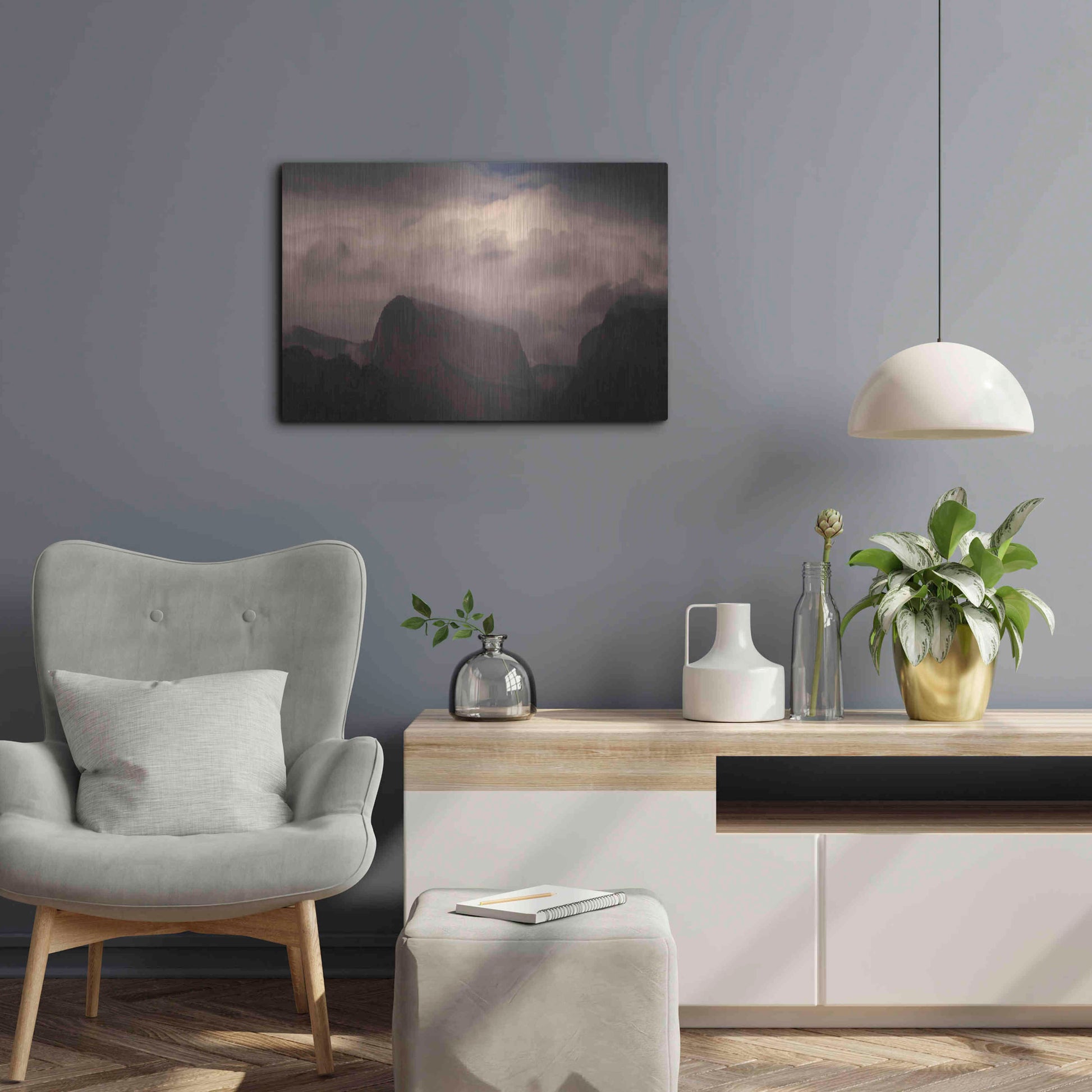 Luxe Metal Art 'In Clouds' by Sebastien Lory, Metal Wall Art,24x16