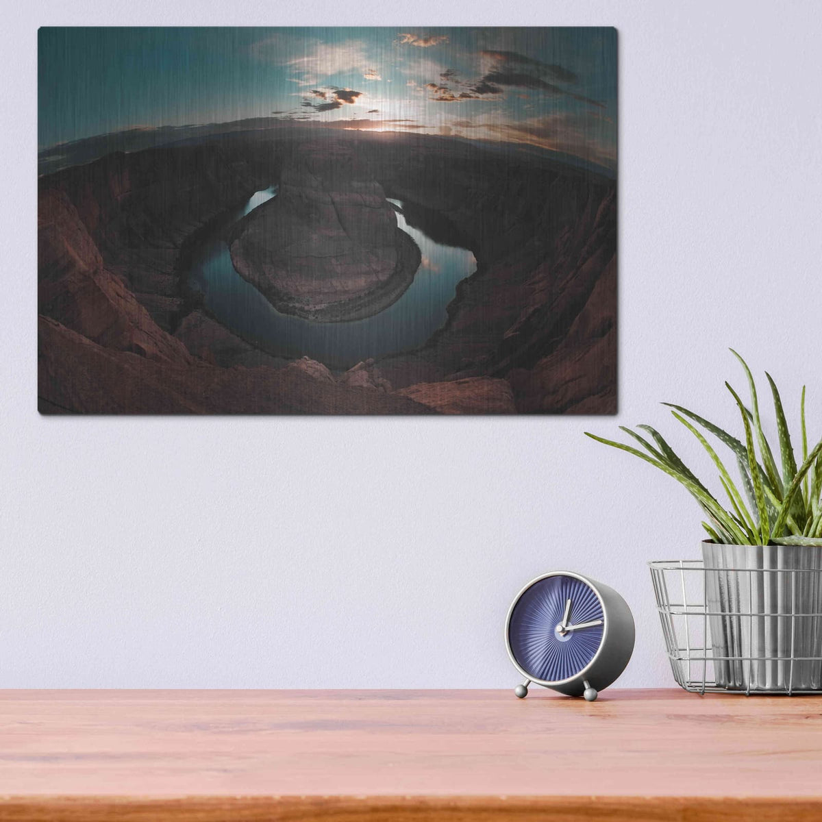 'Horseshoe Bend Sunset' by Sebastien Lory – Metal Wall Art, 16x12 room view