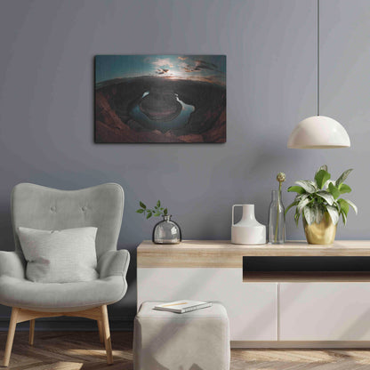 Luxe Metal Art 'Horseshoe Bend Sunset' by Sebastien Lory, Metal Wall Art,24x16