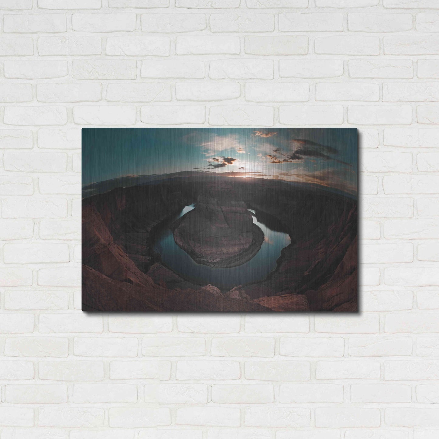 Luxe Metal Art 'Horseshoe Bend Sunset' by Sebastien Lory, Metal Wall Art,36x24