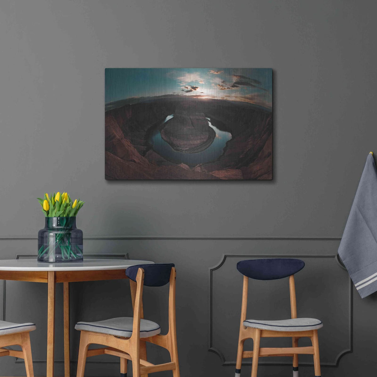 'Horseshoe Bend Sunset' by Sebastien Lory – Metal Wall Art, 36x24 room view