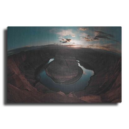 Luxe Metal Art 'Horseshoe Bend Sunset' by Sebastien Lory, Metal Wall Art