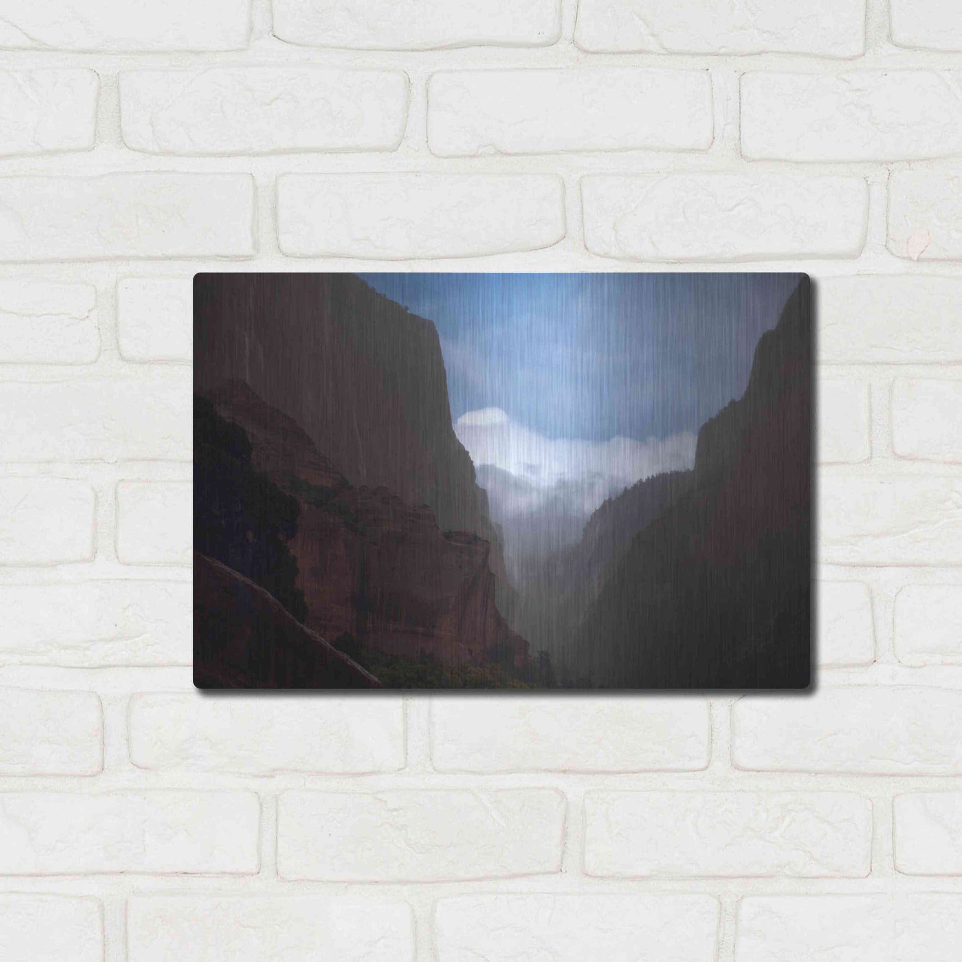 Luxe Metal Art 'Mistery Canyon I' by Sebastien Lory, Metal Wall Art,16x12