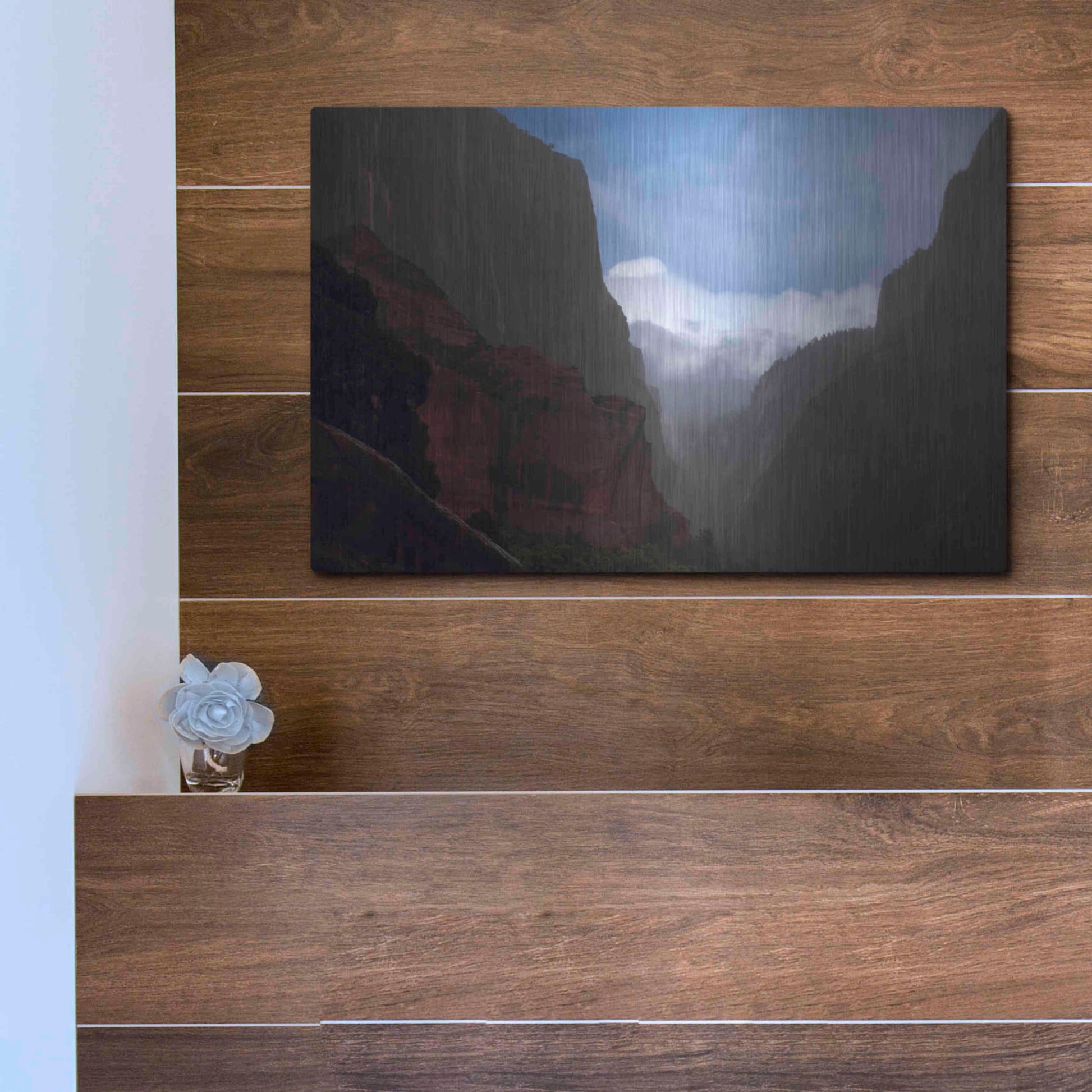 Luxe Metal Art 'Mistery Canyon I' by Sebastien Lory, Metal Wall Art,16x12