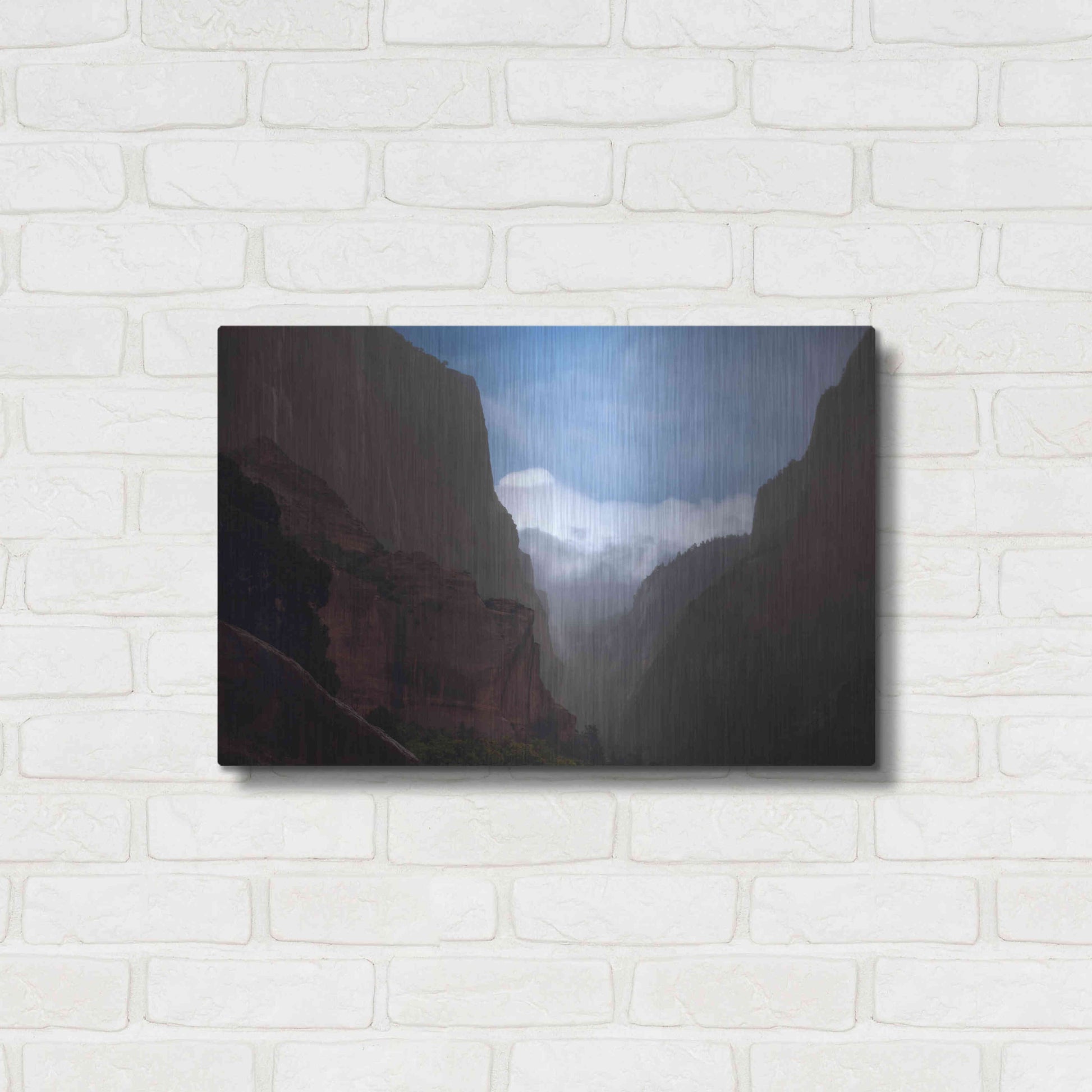 Luxe Metal Art 'Mistery Canyon I' by Sebastien Lory, Metal Wall Art,24x16